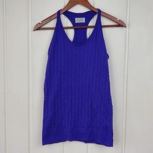 Athleta Epitomize 152501 Blue Women's M Racerback Stretch Textured Tank Top